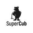 cute bear logo inspiration, super cub, silhouette, illustration teddy bear