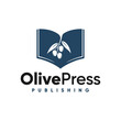 logo illustration for publishing, olive, book
