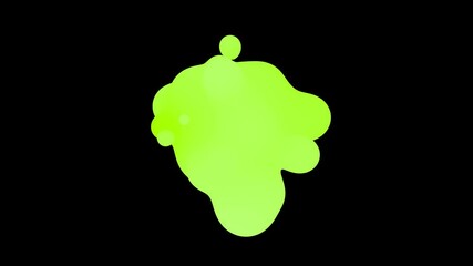 Wall Mural - 3D animation of Abstract smooth liquid shape. 4k seamless loop 3D animation. Smooth animation of bubbles, metaball with inner glow. alpha matte isolated on black background.