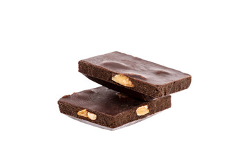 Canvas Print - two bars of chocolate with nuts in isolation on a white background