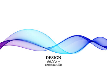 Abstract blue wave design decorative white background vector