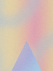 Wall Mural - Gradient triangle. Digital noise, grain texture. Nostalgia, vintage, retro 60s, 70s style. Abstract lo-fi background. Poster, print, template. Minimal, minimalist. Pink, purple, beige, yellow colors