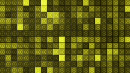 Poster - Background of squares flashing golden colors. Motion. Beautiful bright background with yellow flashing squares. Mosaic background of flashing squares