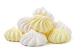 Heap meringue on a white background. Isolated
