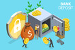 © TarikVision - 3D Isometric Flat Vector Conceptual Illustration of Bank Deposit, Banking and Money Saving
