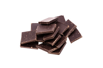 Poster - pile of dark chocolate in a pile isolated on white background
