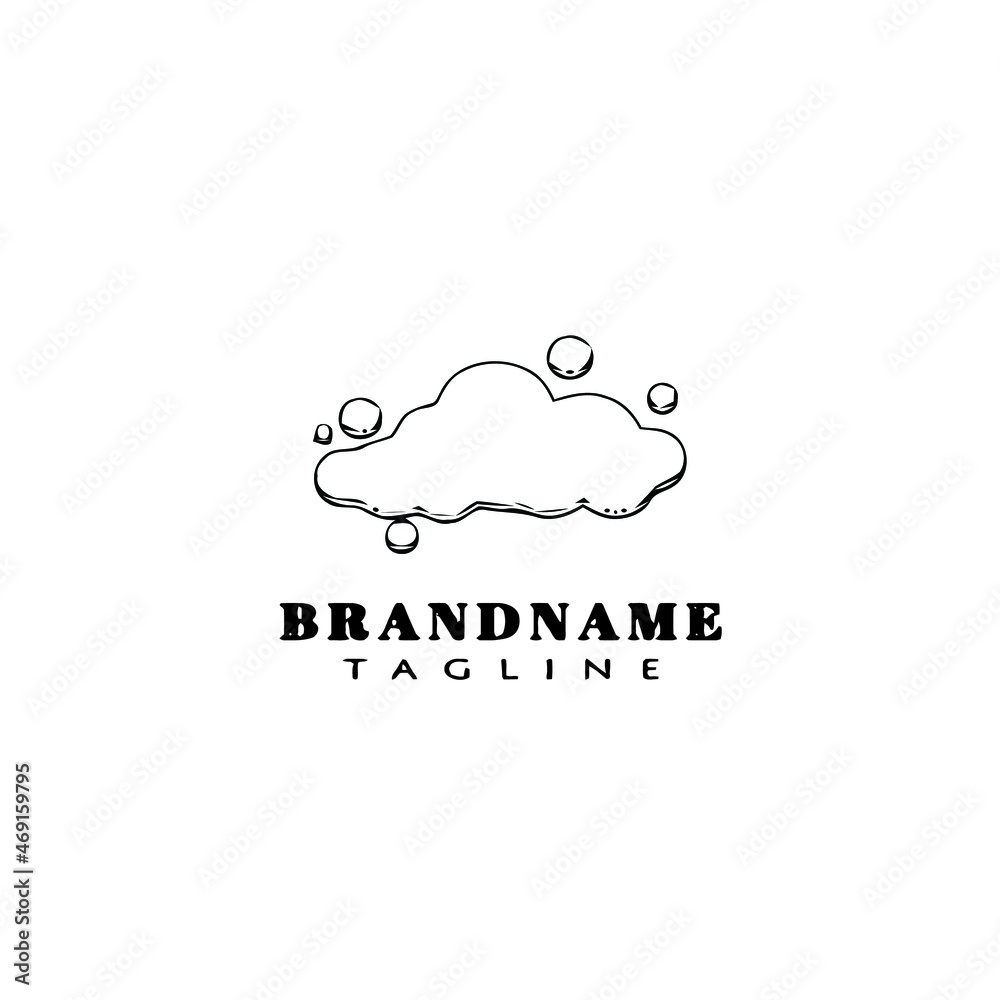 cloud logo cartoon icon design template black isolated vector cute