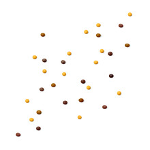 Scattered Mustard Seeds Of Various Colors (yellow, Black And Brown) On White Background. Top View. Realistic Vector Illustration.