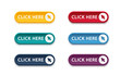© Vlad - Click here button with arrow pointer clicking icon. Click here vector web button. Web button with action of arrow pointer. Click here, UI button concept. Vector illustration