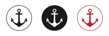 Anchor Icons Set. Illustration In A Flat Style.