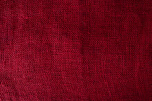 Background With Red Jute Fiber Texture.
