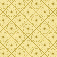 Wall Mural - yellow cream flower seamless pattern wallpaper background suitable for interior printing