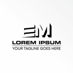 Poster - Letter or word EM sans serif 3D font image graphic icon logo design abstract concept vector stock. Can be used as a symbol related to initial or wordmark.