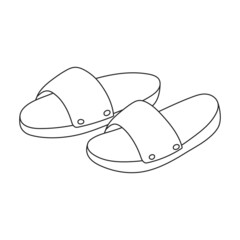 Sticker - Sandal vector outline icon. Vector illustration flipflop on white background. Isolated outline illustration icon of sandal.