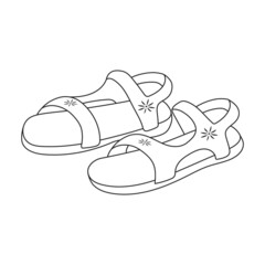 Sticker - Sandal vector outline icon. Vector illustration flipflop on white background. Isolated outline illustration icon of sandal.