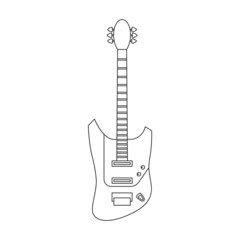 Sticker - Electric guitar vector icon.Outline vector icon isolated on white background electric guitar.