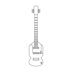 Sticker - Electric guitar vector icon.Outline vector icon isolated on white background electric guitar.