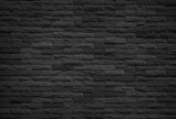 Fototapeta Nowy Jork - Abstract dark brick wall texture background pattern, Wall brick surface texture. Brickwork painted of black color interior
