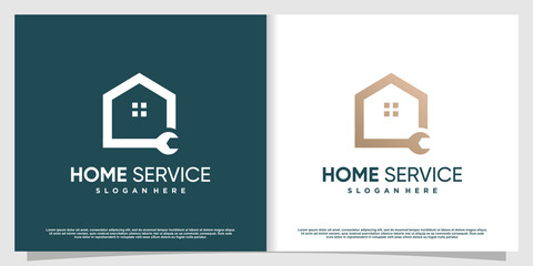 House service logo design with creative unique element Premium Vector part 2