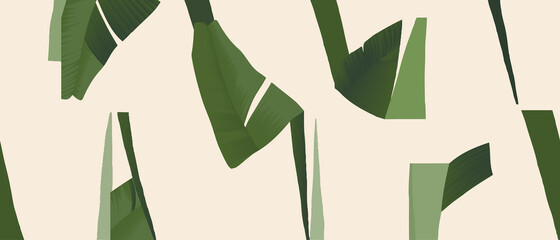 Bright abstract minimalist plant illustration print. Contemporary seamless pattern. Fashionable template for design.