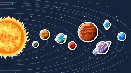 Wall Mural - Thumbnail design with solar system