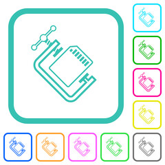 Poster - SD memory card compress outline vivid colored flat icons