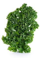 Wall Mural - Kale salad leaves isolated on white background. With clipping path.