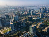 Fototapeta Miasto - Aerial photography of China's Suzhou architectural landscape skyline