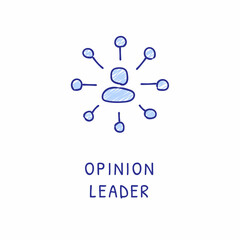 Wall Mural - OPINION LEADER icon in vector. Logotype - Doodle