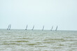 Urlaub Meer Segelschiffe Kurs setzen Segel gemeinsam segeln zusammen Ziele ereichen. Management Sail 