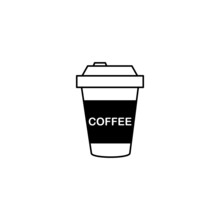 Coffee Vector Icon. Disposable Coffee Icon, Great Design For Any Purposes. Cartoon Vector Illustration.