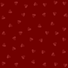 Poster - Red hearts on a red background. Vector stock illustration.