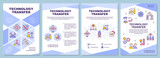 Fototapeta Kwiaty - Technology transfer brochure template. Sharing knowledge and skills. Flyer, booklet, leaflet print, cover design with linear icons. Vector layouts for presentation, annual reports, advertisement pages