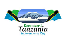 December 9, Independence Day Of Tanzania Vector Illustration. Suitable For Greeting Card, Poster And Banner.