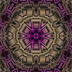 Wall Mural - 3d effect - abstract hexagonal metallic surface pattern 