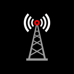 Transmitter vector icon on black background  