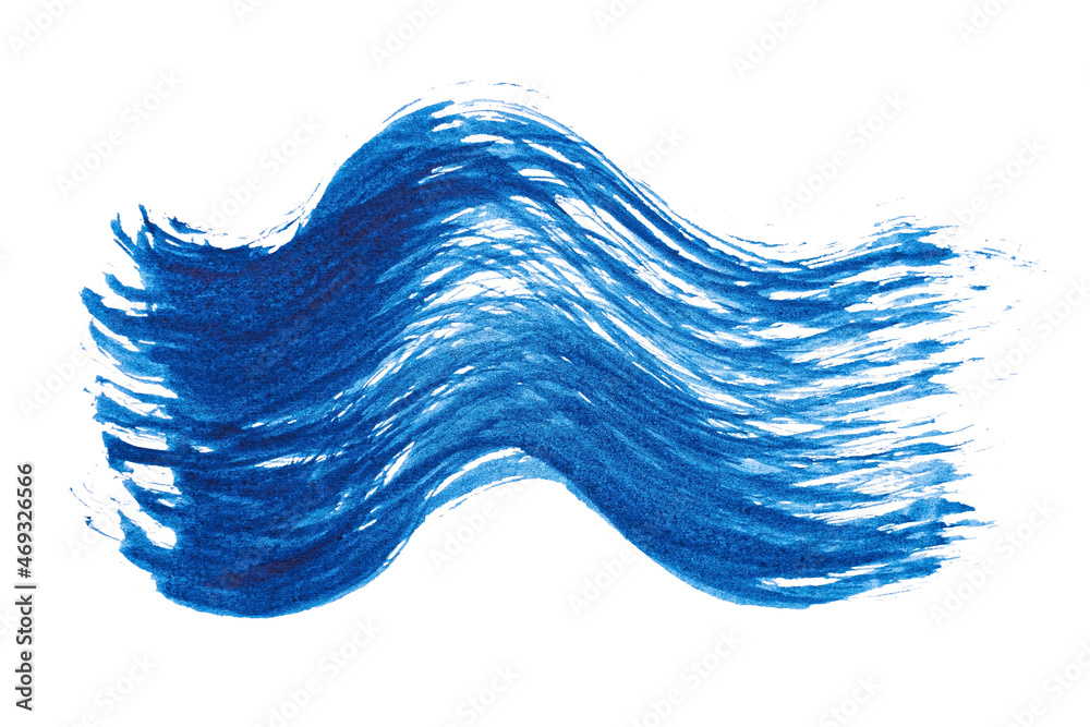 blue abstract watercolor paint brush stroke texture isolated on white ...