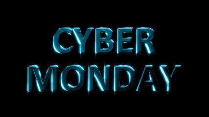 Poster - bright shining text for cyber monday sale, isolated - object 3D illustration