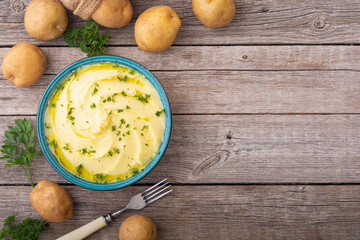 Canvas Print - Mashed potatoes with parsley