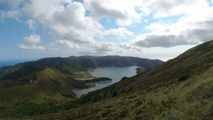 Wall Mural - amazing green landscape on the azores island sao miguel