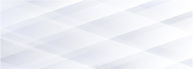 Aufkleber - White abstract wide banner graphic design presentation template background with diagonal lines. White gradient abstract geometric backdrop. Vector illustration.
