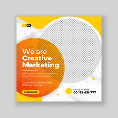 Wall Mural - Digital marketing agency and corporate social media post or square banner template