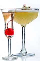 Poster - Glass of porn star martini on white background