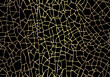 Golden cracked texture on black background. Kintsugi Japanese art style. Upcycling eco trend. Seamless pattern Grunge gold craquelure ceramics effect Modern textile decor design. Vector