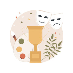 Poster - Cultural prize abstract concept vector illustration. Literary prize, academic culture award, nobel laureate, life science, winner signs book, hold trophy, art festival abstract metaphor.