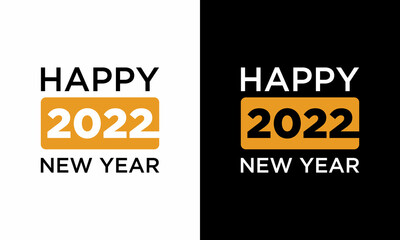 Naklejka na meble Happy New Year 2022 text design. for Brochure design template, card, banner. Vector illustration. Isolated on white and black background.
