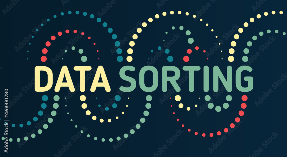 Big data visualization. Information analytics concept. Sorting data ...