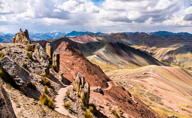 Poster - Hiking trail at Palccoyo Rainbow Mountains near Cusco in Peru