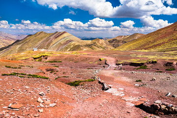 Poster - Hiking trail at Palccoyo Rainbow Mountains near Cusco in Peru