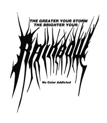 Fototapete - Rainbow custom typography design in metal music inspired with a slogan text message